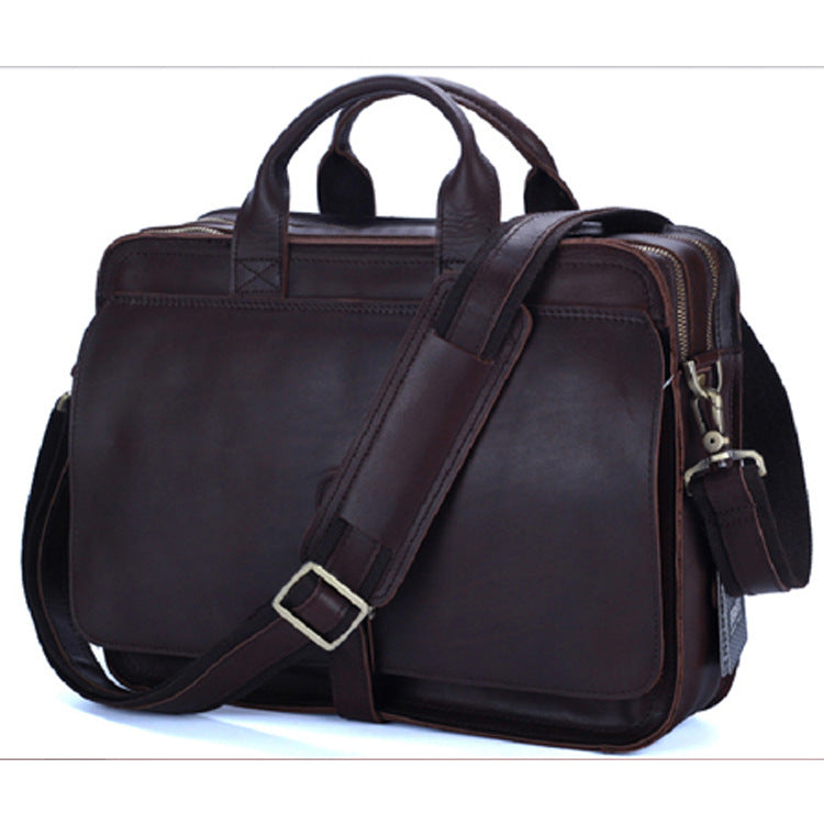 Genuine Leather Men's Briefcase for Fashion Enthusiasts
