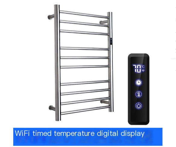 Chrome Heated Towel Rack with Temperature Control (1 pc)