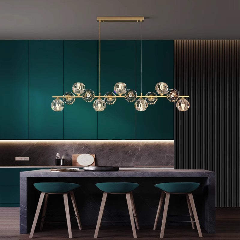 Modern Nordic Crystal Copper Dining Pendant Light
