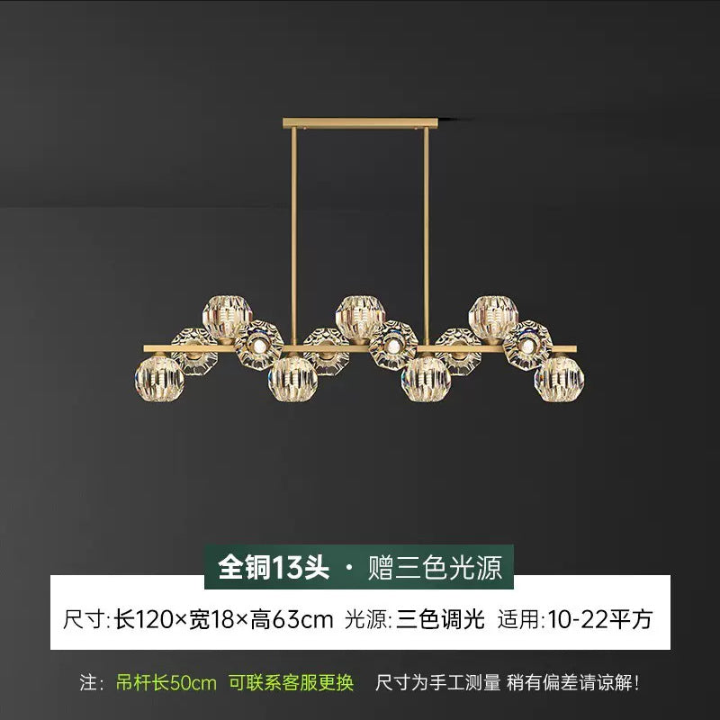 Modern Nordic Crystal Copper Dining Pendant Light