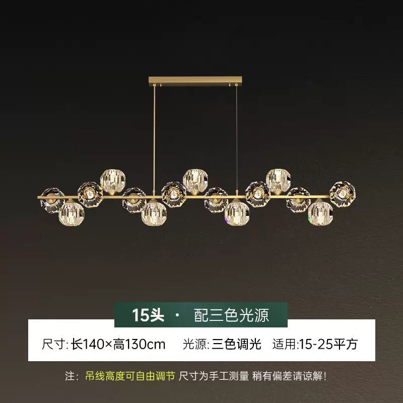 Modern Nordic Crystal Copper Dining Pendant Light