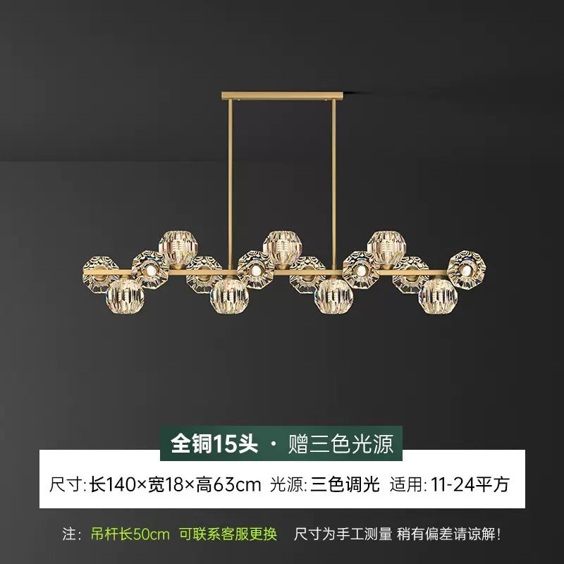 Modern Nordic Crystal Copper Dining Pendant Light