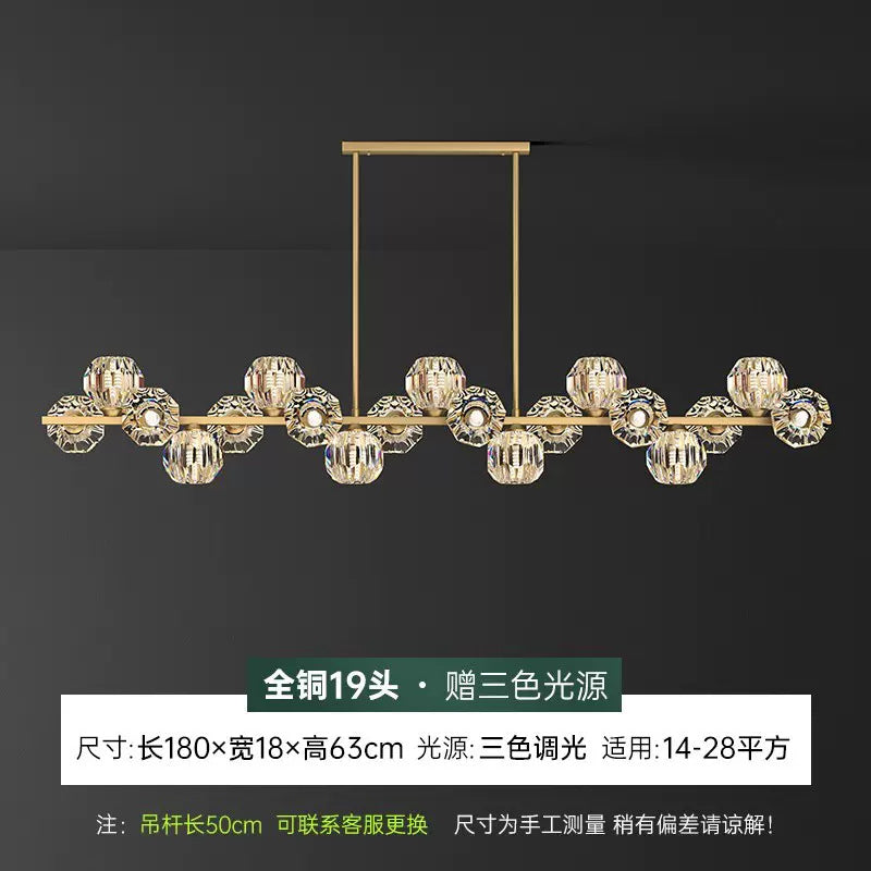 Modern Nordic Crystal Copper Dining Pendant Light