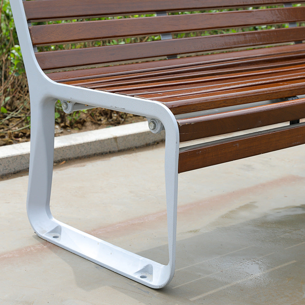 Teak Outdoor Chair with Aluminum Backrest and Bench