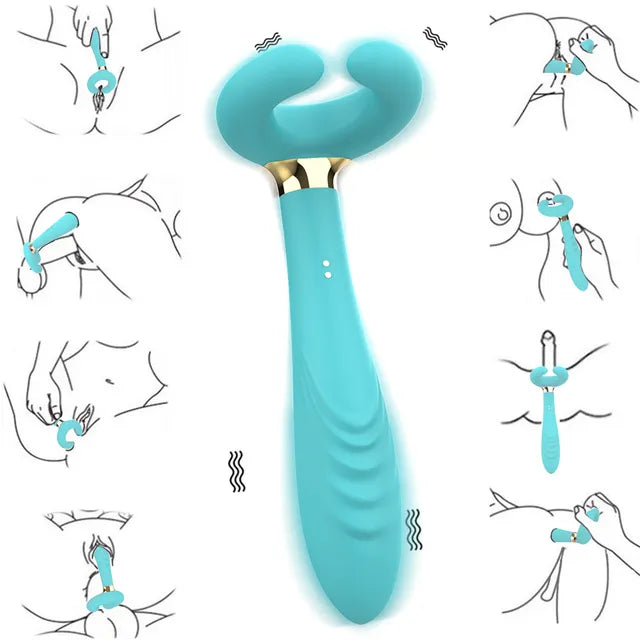 Doozz - Penis Masturbator G Spot Vibrator Double Penetration Clit Clitoral Dildo