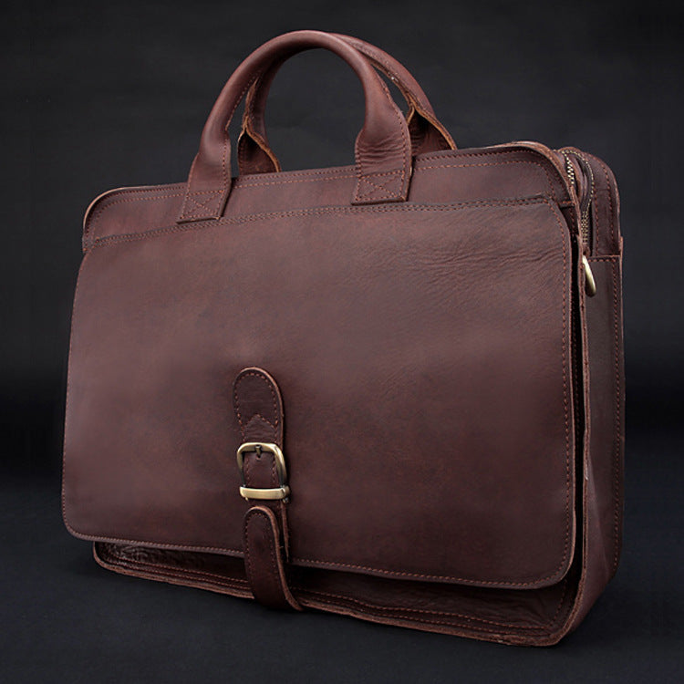 Genuine Leather Men's Briefcase for Fashion Enthusiasts
