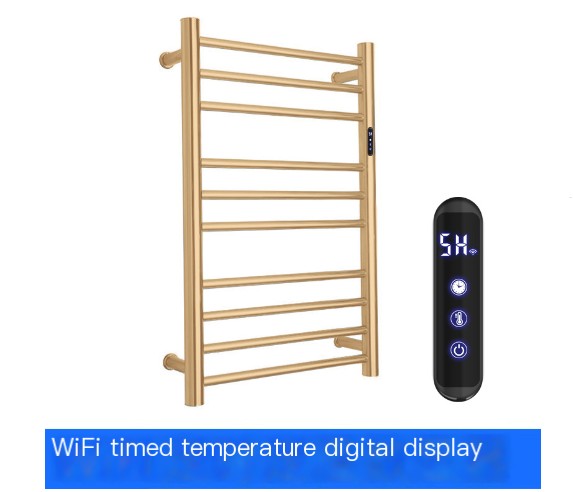 Chrome Heated Towel Rack with Temperature Control (1 pc)