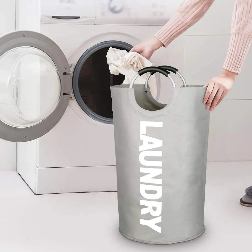 Fabric Heavy Duty Laundry Basket With Aluminum handle