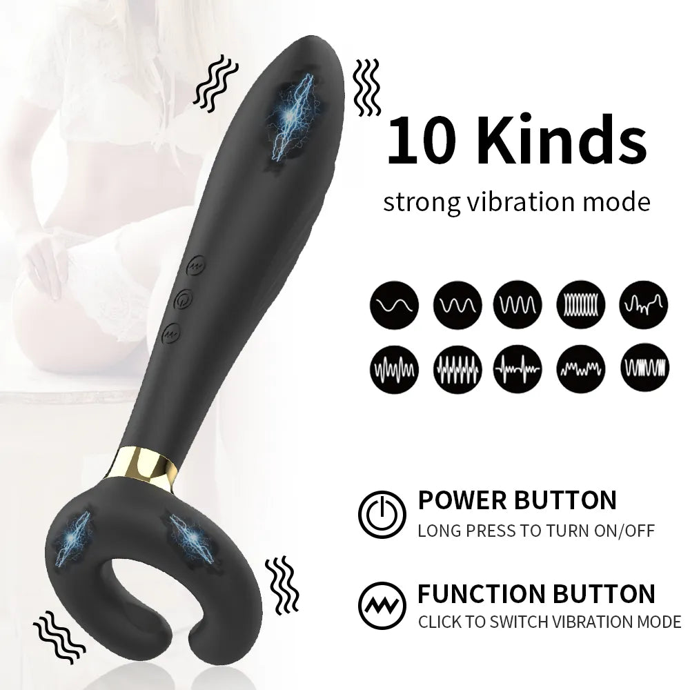 Doozz - Penis Masturbator G Spot Vibrator Double Penetration Clit Clitoral Dildo