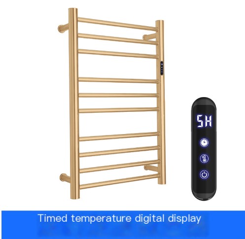 Chrome Heated Towel Rack with Temperature Control (1 pc)