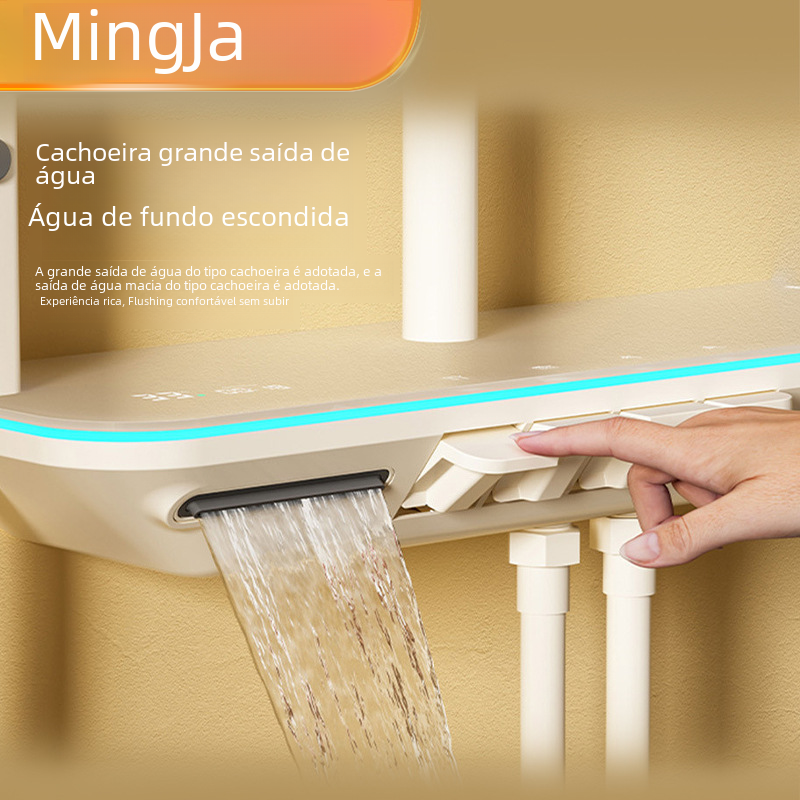 Piano Atmosphere Light with Brass Shower Set & Display Shelf