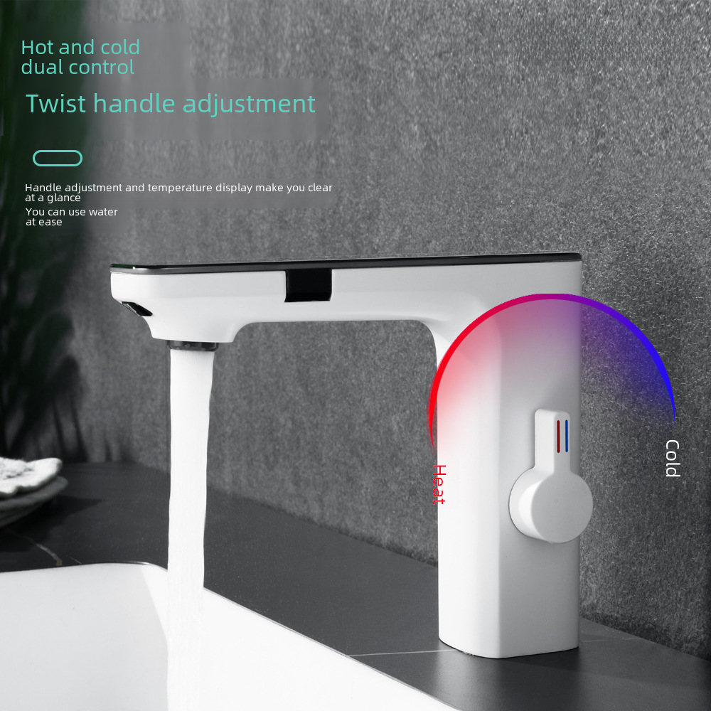 Smart Dual-Sensor Basin Faucet with Digital Display