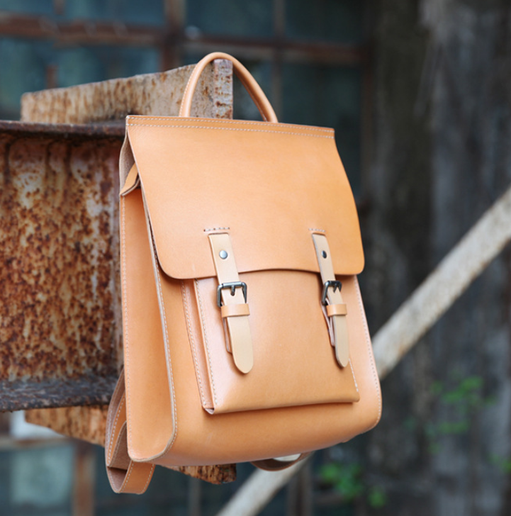 Vintage Handmade Leather Backpack for Women