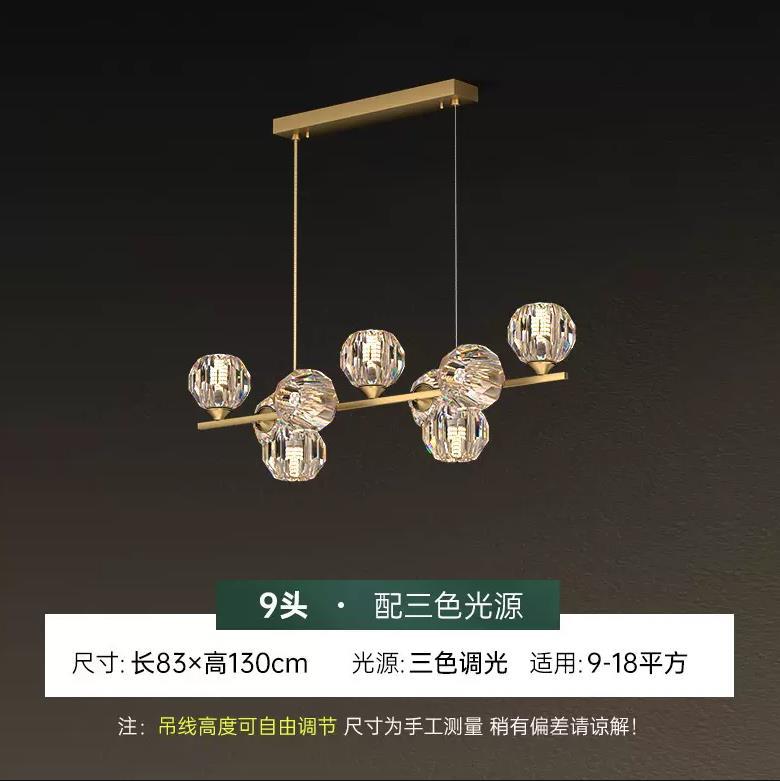 Modern Nordic Crystal Copper Dining Pendant Light