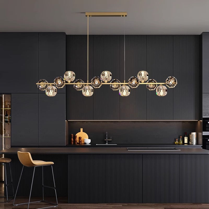 Modern Nordic Crystal Copper Dining Pendant Light