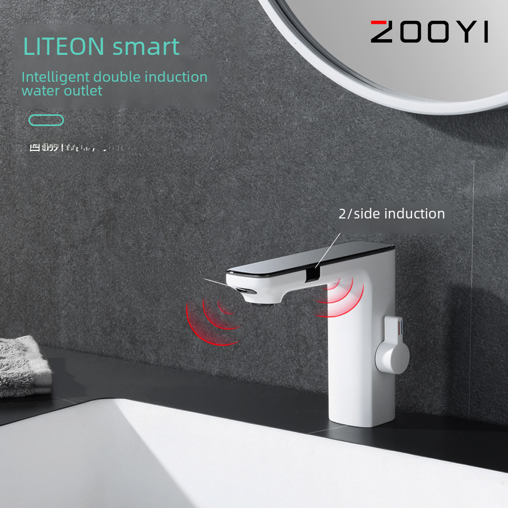 Smart Dual-Sensor Basin Faucet with Digital Display