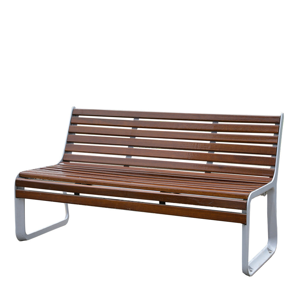 Teak Outdoor Chair with Aluminum Backrest and Bench