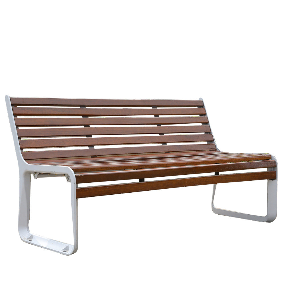 Teak Outdoor Chair with Aluminum Backrest and Bench
