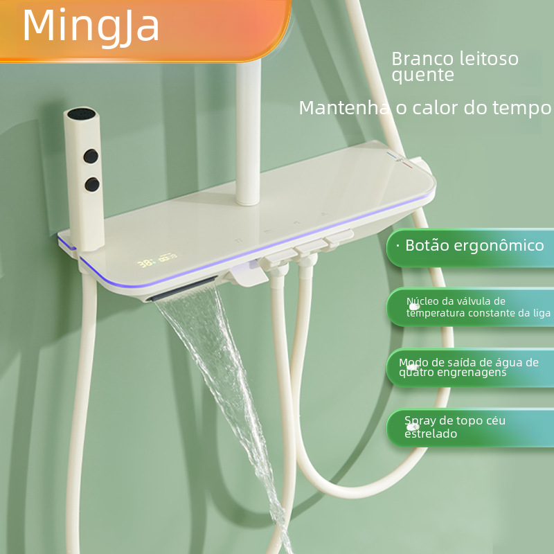 Piano Atmosphere Light with Brass Shower Set & Display Shelf