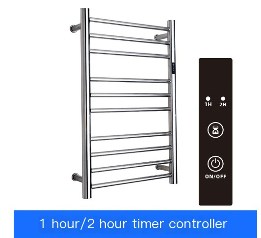 Chrome Heated Towel Rack with Temperature Control (1 pc)