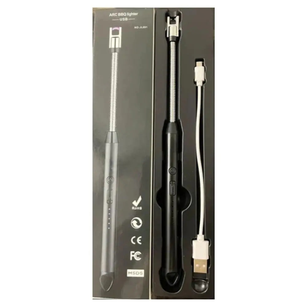 USB Rechargeable Electric Arc BBQ Lighter - Black